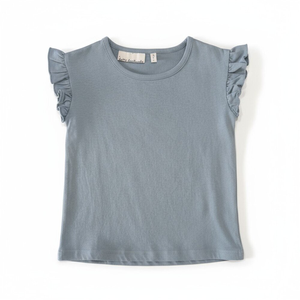 DOTTY DUNGAREES - TOP - 100%COTTON - TEAL - NEW NO TAG